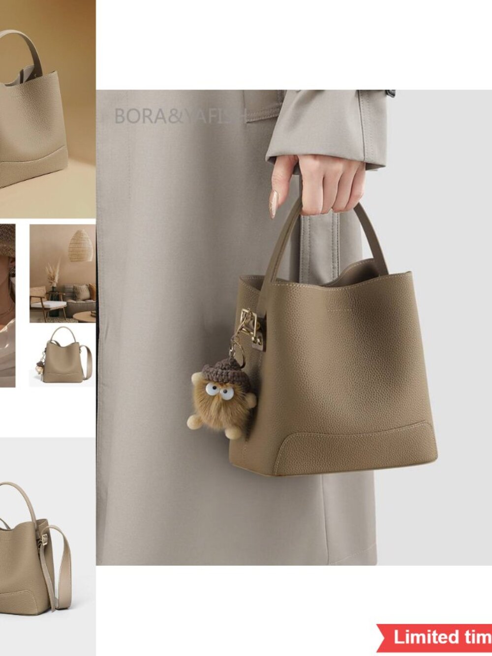 Large Capacity Versatile Bucket Bag Single Shoulder Crossbody Top Handle Handbag